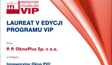 OknoPlus laureatem konkursu VIP Innowacyjna Stolarka